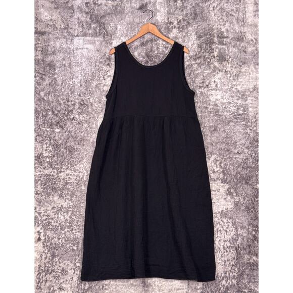 New It Is Well LA Dress Large Womens Black Gauze Midi - Picture 1 of 8